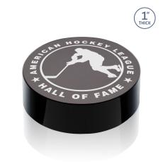 Hockey Puck Circle Glass Award - Glass Awards