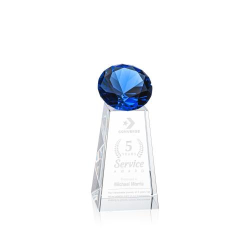 Corporate Awards - Glass Awards - Colored Glass Awards - Novita Sapphire Crystal Award