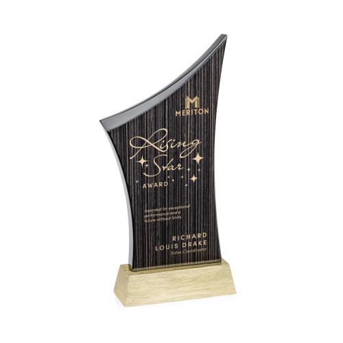 Corporate Awards - Eco Friendly Awards - Wood Awards - Wilhelm Slatewood Gold Peak Wood Award