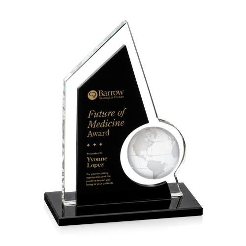 Corporate Awards - Crystal Awards - Adalina Globe Black Peak Crystal Award