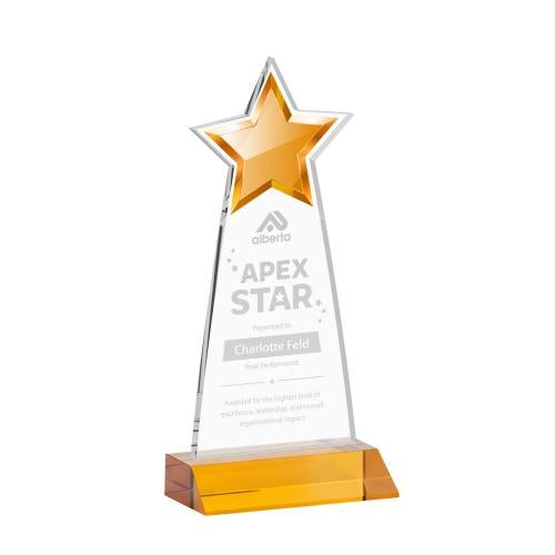 Corporate Awards - Crystal Awards - Starlite Amber Star Crystal Award