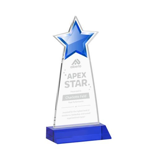 Corporate Awards - Crystal Awards - Starlite Blue Star Crystal Award
