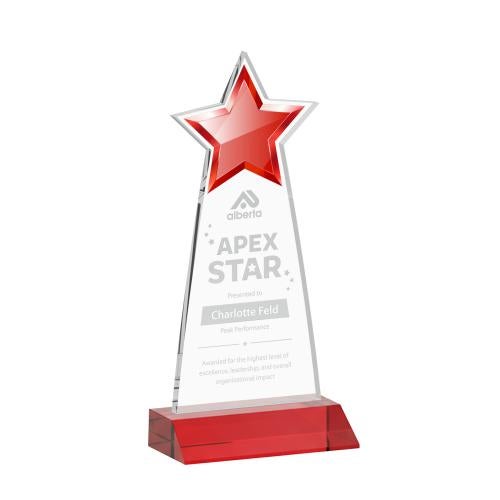 Corporate Awards - Crystal Awards - Starlite Red Star Crystal Award