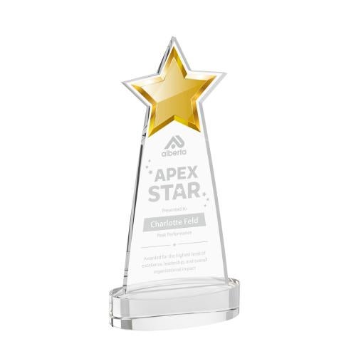 Corporate Awards - Crystal Awards - Starlite Clear on Alberton Base Star Crystal Award
