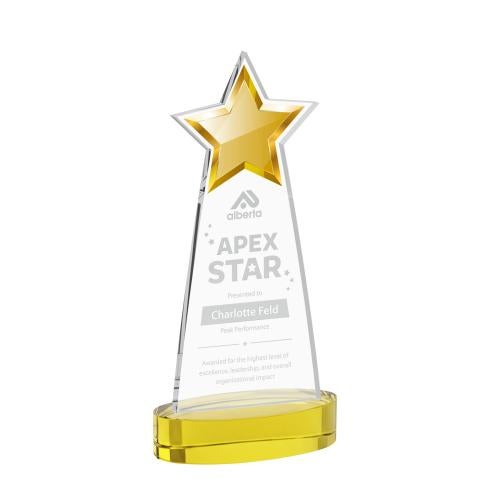 Corporate Awards - Crystal Awards - Starlite Gold on Alberton Base Star Crystal Award