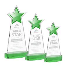Starlite Green on Alberton Base Star Crystal Award - Service Awards