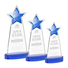 Starlite Blue on Alberton Base Star Crystal Award - Service Awards