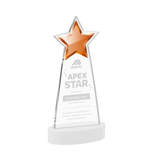 Corporate Awards - Crystal Awards - Starlite White on Alberton Base Star Crystal Award
