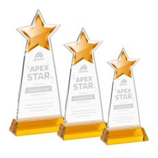 Starlite Amber on Hartford Base Star Crystal Award - Service Awards