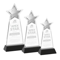 Starlite Black on Hartford Base Star Crystal Award - Service Awards