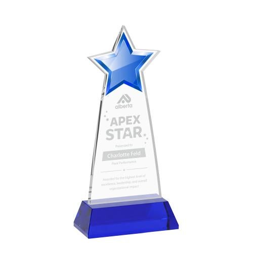 Corporate Awards - Crystal Awards - Starlite Blue on Hartford Base Star Crystal Award
