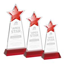Starlite Red on Hartford Base Star Crystal Award - Service Awards