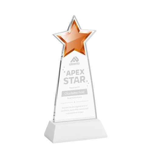 Corporate Awards - Crystal Awards - Starlite White on Hartford Base Star Crystal Award