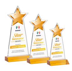Starlite Full Color Amber Star Crystal Award - Service Awards