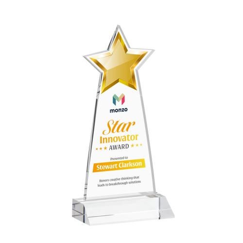 Corporate Awards - Crystal Awards - Starlite Full Color Clear Star Crystal Award
