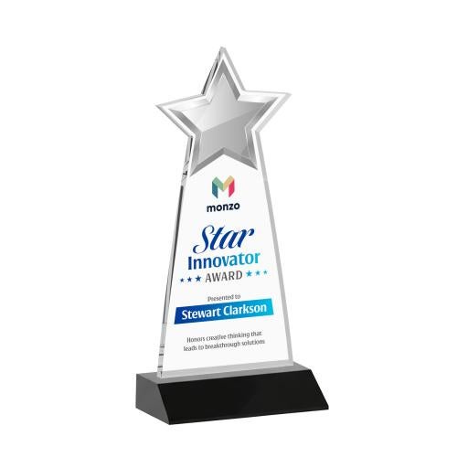 Corporate Awards - Crystal Awards - Starlite Full Color Black Star Crystal Award
