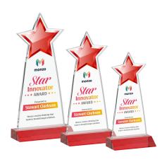 Starlite Full Color Red Star Crystal Award - Service Awards