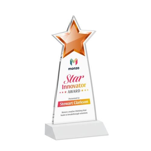 Corporate Awards - Crystal Awards - Starlite Full Color White Star Crystal Award