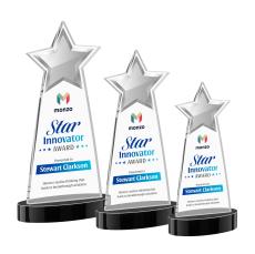 Starlite Full Color Black on Alberton Base Star Crystal Award - Service Awards