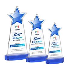 Starlite Full Color Blue on Alberton Base Star Crystal Award - Service Awards