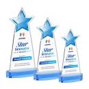 Starlite Full Color Sky Blue on Alberton Base Star Crystal Award