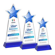 Starlite Full Color Blue on Hartford Base Star Crystal Award - Service Awards