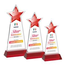 Starlite Full Color Red on Hartford Base Star Crystal Award - Service Awards
