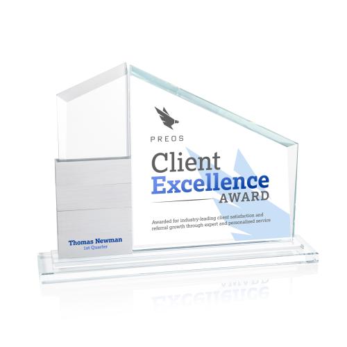 Corporate Awards - Crystal Awards - Castlewood Full Color Peak Crystal Award