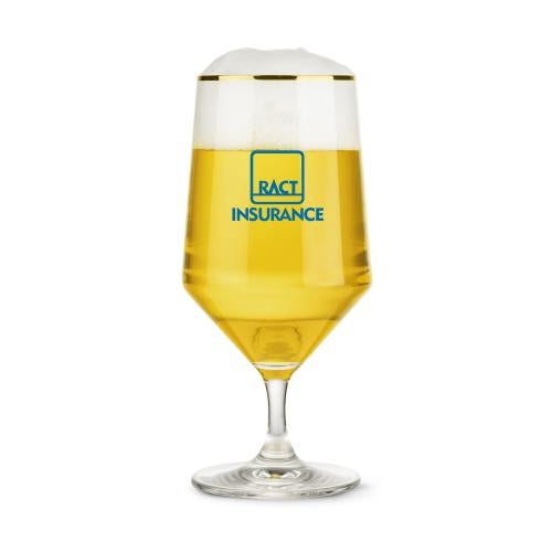 Corporate Recognition Gifts - Etched Barware - Tucson Gold Rim Beer Glass - Imprinted