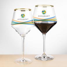 Tucson Gold Rim Burgundy Wine - Full Color - Corporate Recognition Gifts