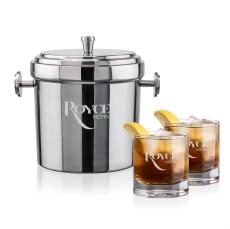 Milano Ice Bucket & Wakefield On-the-Rocks Set - Corporate Recognition Gifts