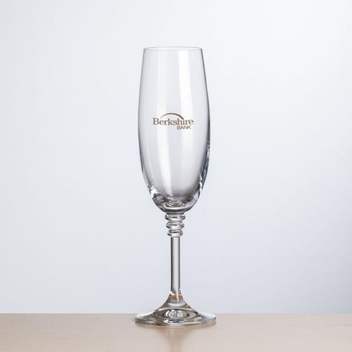 Corporate Gifts, Recognition Gifts and Desk Accessories - Etched Barware - Fiore Flute - Imprinted 7oz