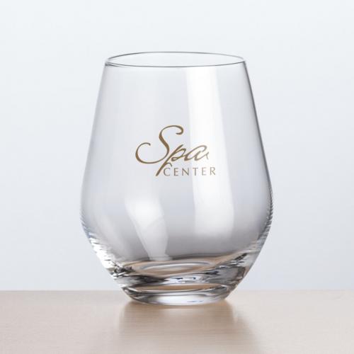 Corporate Gifts, Recognition Gifts and Desk Accessories - Etched Barware - Wine Glasses - Stemless Wine Glasses - Reina Stemless Wine - Imprinted 