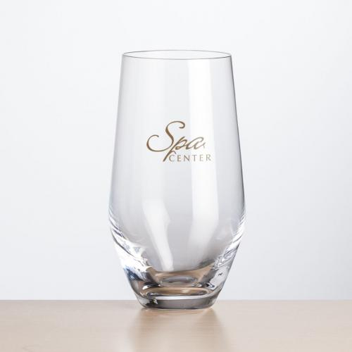 Corporate Gifts, Recognition Gifts and Desk Accessories - Etched Barware - Reina Stemless Flute - Imprinted 13.5oz