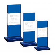 Employee Gifts - Basilia Blue Obelisk Crystal Award