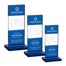 Basilia Blue Obelisk Crystal Award - Sales Awards