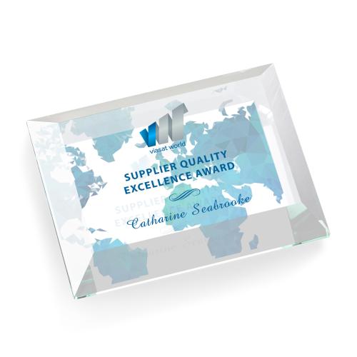 Corporate Awards - Crystal Awards - Crystal Paperweights - Claughton Paperweight - VividPrint