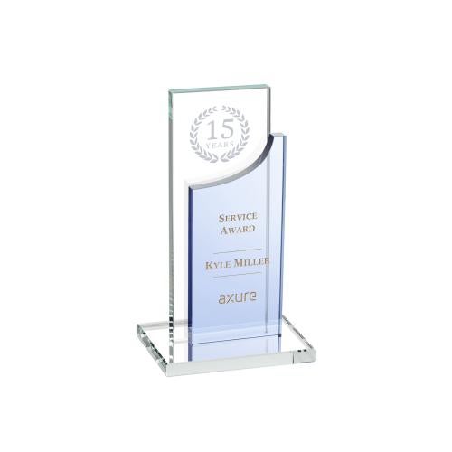 Corporate Awards - Crystal Awards - Maranella Sky Blue Rectangle Crystal Award