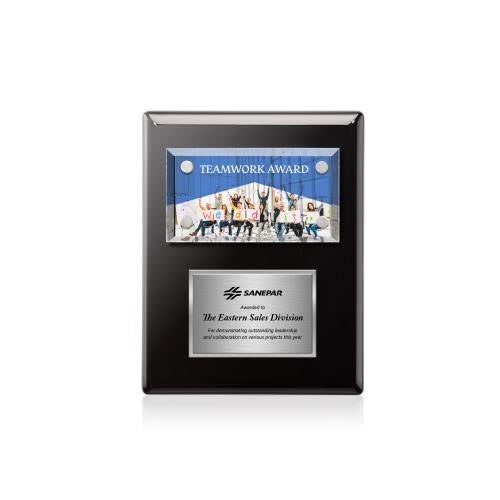 Corporate Awards - Award Plaques - Gossamer Full Color Plaque - Black/Silver