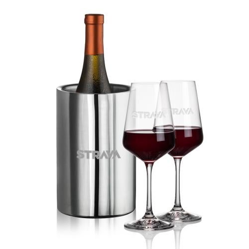 Corporate Recognition Gifts - Etched Barware - Jacobs Wine Cooler & Cannes Wine