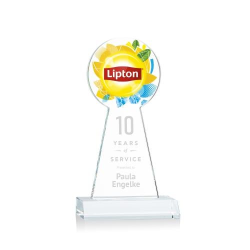 Corporate Awards - Full Color Awards - Laidlaw Full Color/Etch Clear Circle Crystal Award
