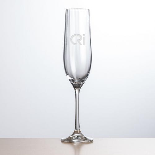 Corporate Gifts, Recognition Gifts and Desk Accessories - Etched Barware - Amerling Flute - Deep Etch 6.5oz