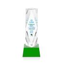Toscana Full Color Green on Base Obelisk Crystal Award