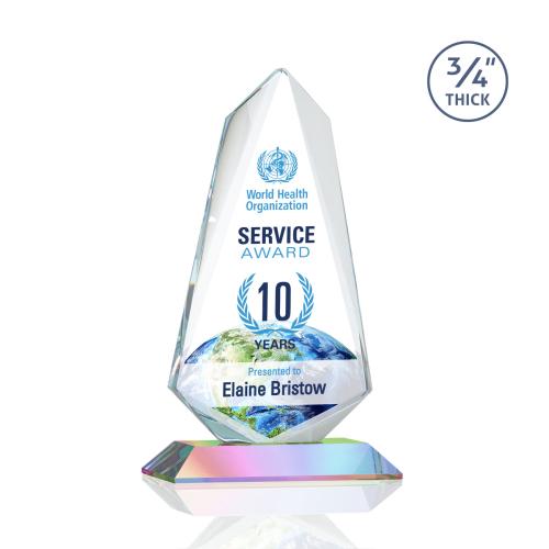 Corporate Awards - Crystal Awards - Sheridan Full Color Prismatic Peak Crystal Award