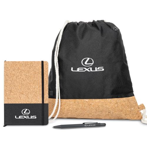 Corporate Recognition Gifts - Executive Gifts - Cousteau Journal Gift Set w/Pen & Drawstring Tote