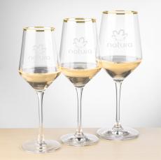 Tucson Gold Rim Wine - Deep Etch - Etched Barware