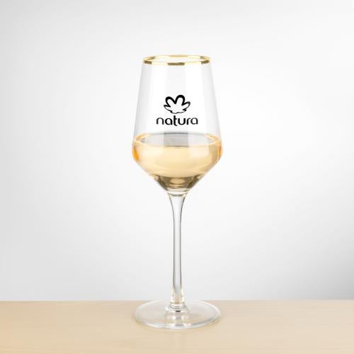 Corporate Recognition Gifts - Etched Barware - Wine Glasses - Tucson Gold Rim Wine - Imprinted