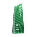 Hallandale Full Color Green Obelisk Crystal Award