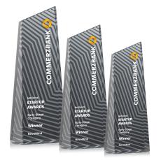 Hallandale Full Color Black Obelisk Crystal Award - Full Color Awards