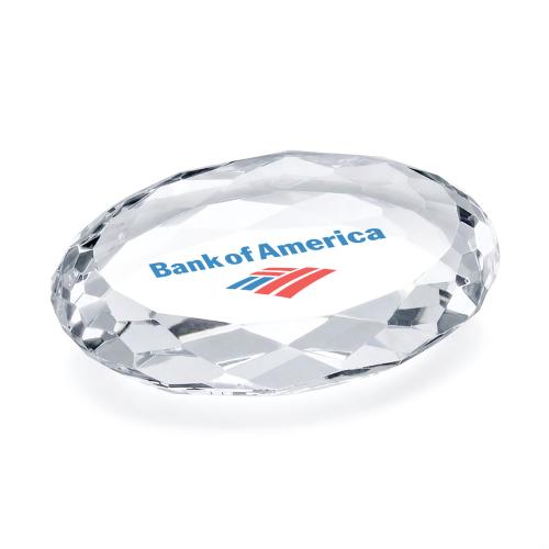 Corporate Awards - Crystal Awards - Crystal Paperweights - Amherst Full Color Paperweight - Oval